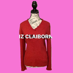 Women's Liz Claiborne Red Sweater Size M